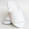 Wholesale White Open Toe Waffle Weave Slippers | Makes Scents Hospitality